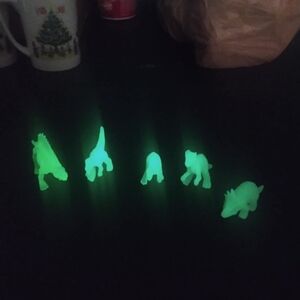 Vintage 1980's Glow in the Dark Mini Dinosaurs Lot Cereal Premiums